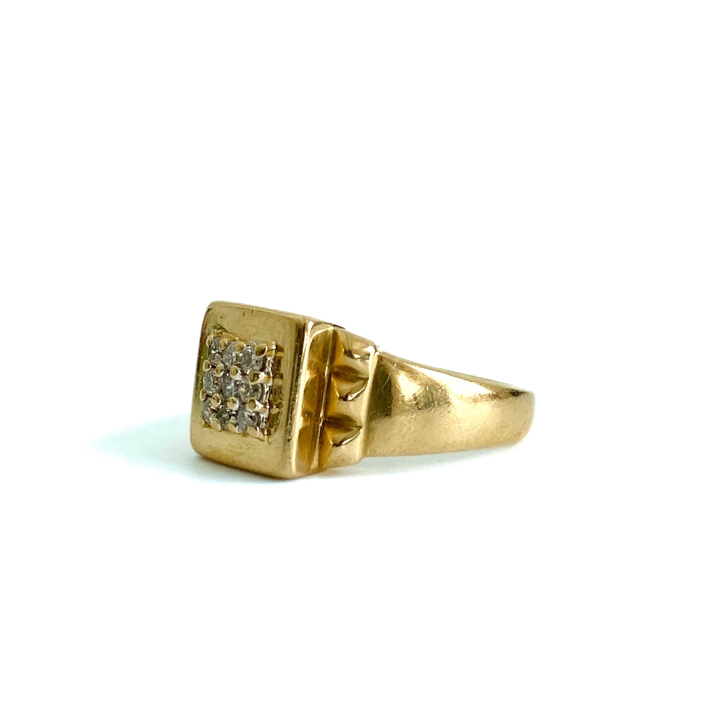 18ct Gold & Diamond Signet Ring  |  Size UK L