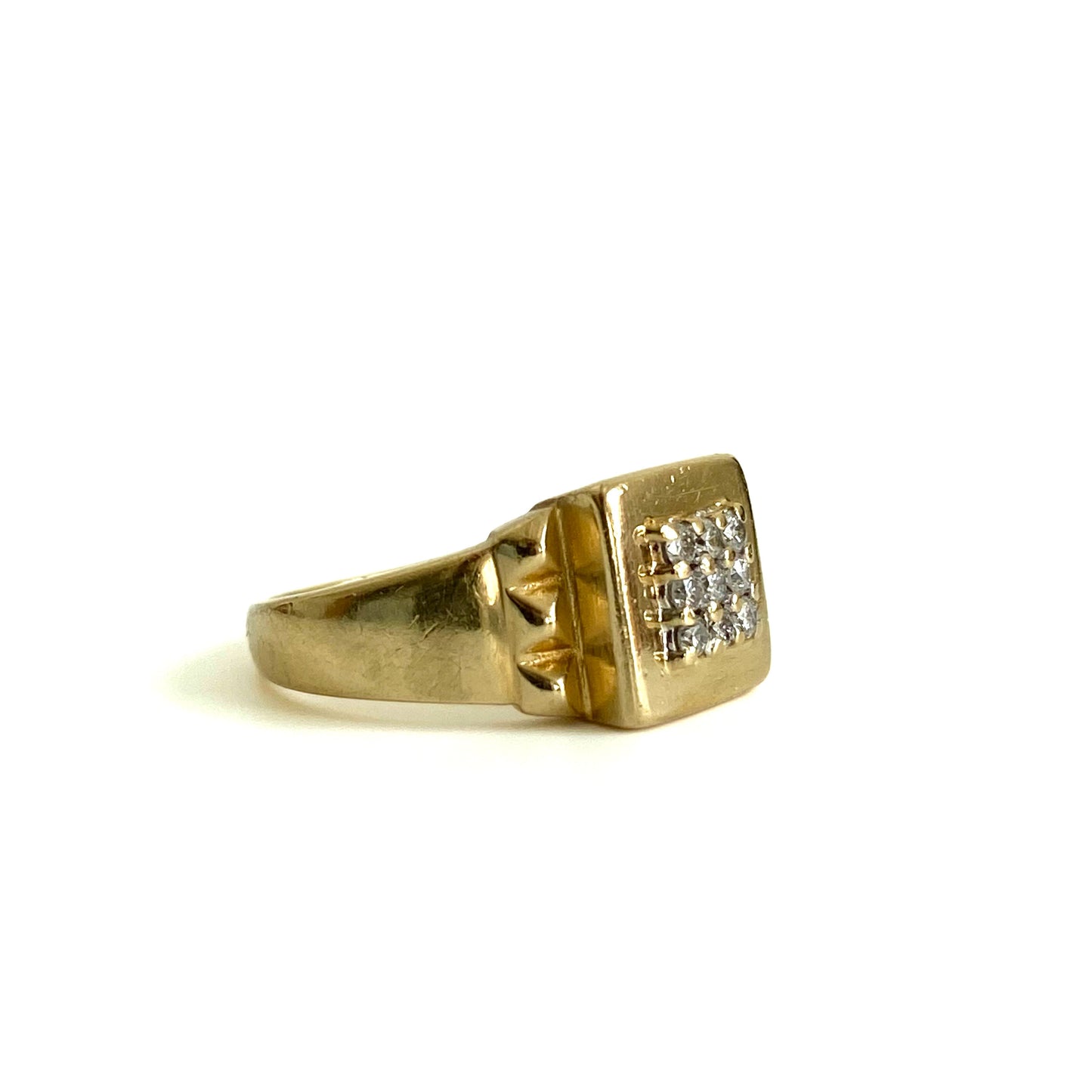 18ct Gold & Diamond Signet Ring  |  Size UK L