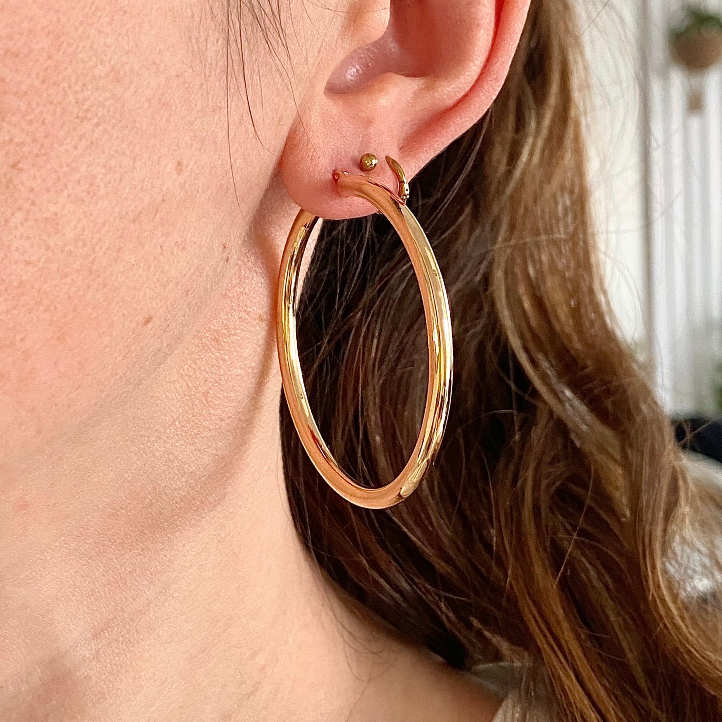 Fantastic Large Italian 9ct 'Unoaerre' Gold Hoops  |  56mm