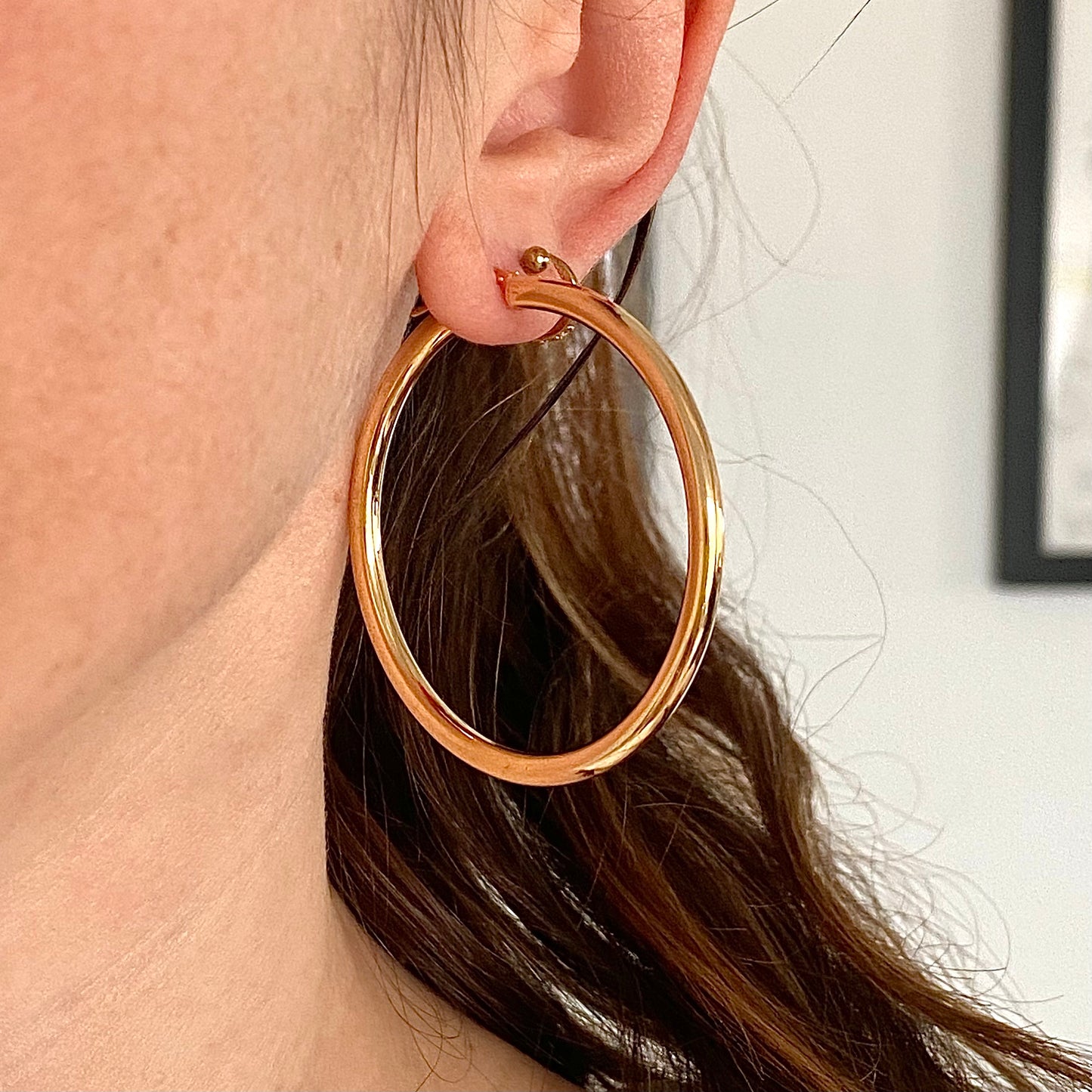 Fantastic Large Italian 9ct 'Unoaerre' Gold Hoops  |  56mm