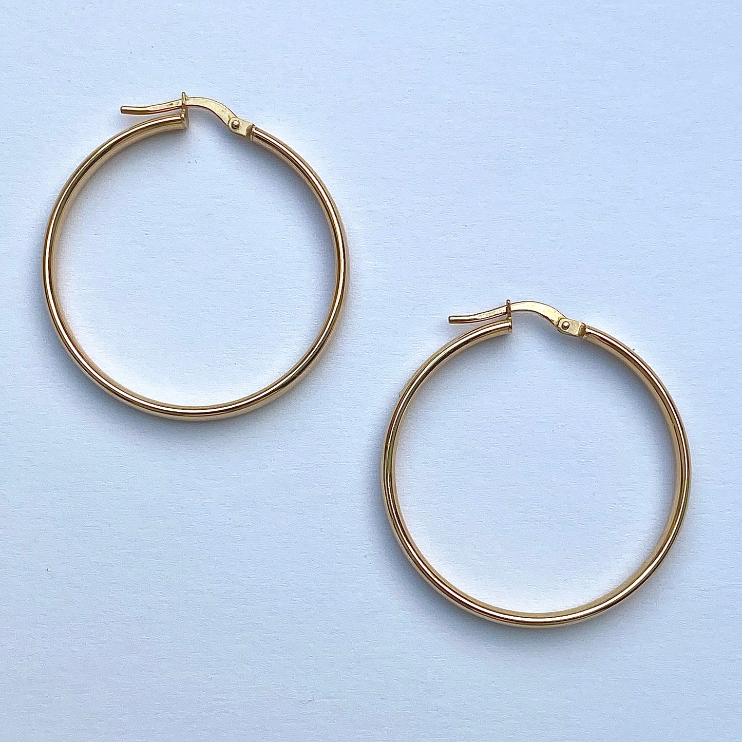 Fabulous 9ct Gold Italian Flat Hoops  |  33mm