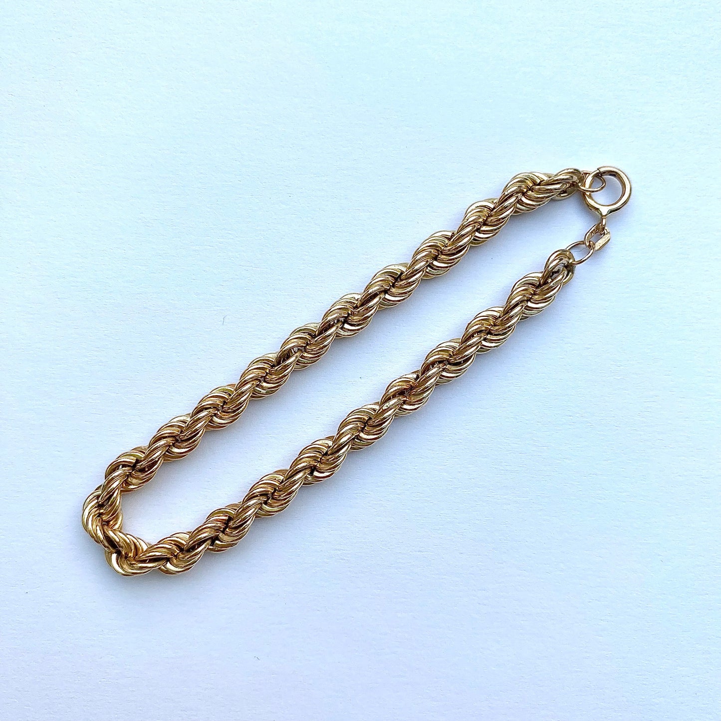 Lovely Chunky 9ct Gold Rope Bracelet  |  7"  |  5.5mm