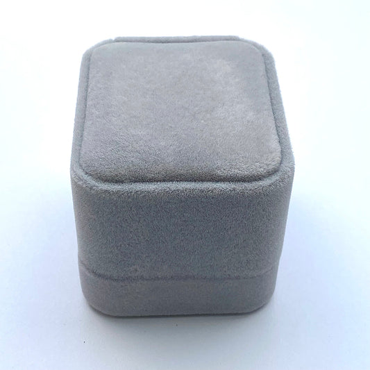 Light Grey Velvet Ring Box