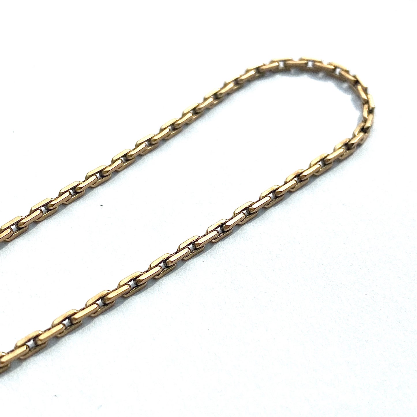 9ct Gold Tight Biker Rectangle Link Bracelet  |  8"  |  2mm