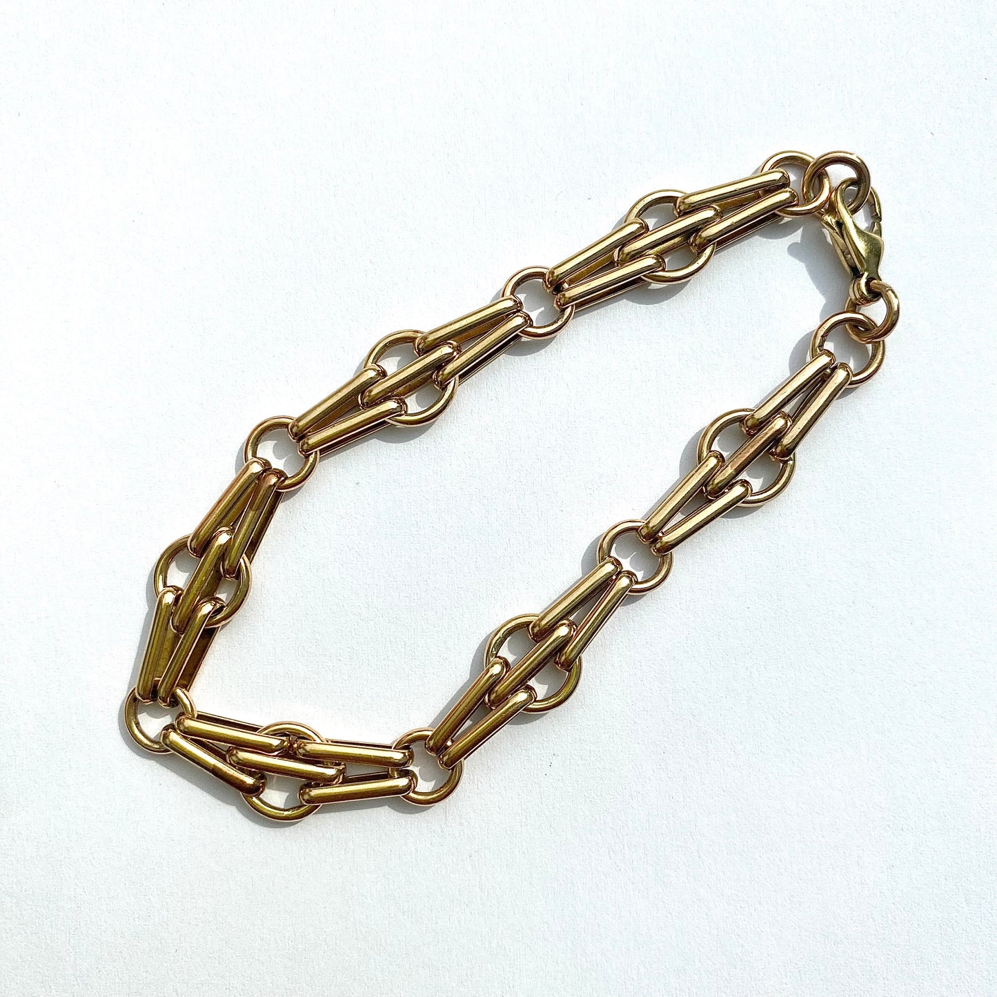 9ct Gold Fancy Link Bracelet  |  8" |  9mm