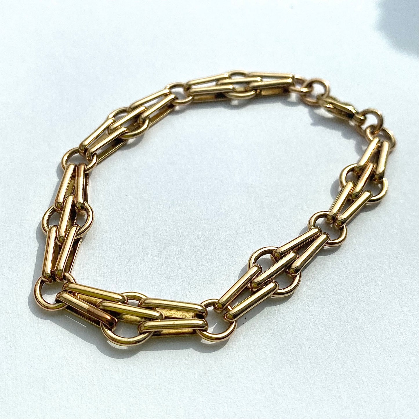 9ct Gold Fancy Link Bracelet  |  8" |  9mm