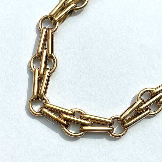 9ct Gold Fancy Link Bracelet  |  8" |  9mm