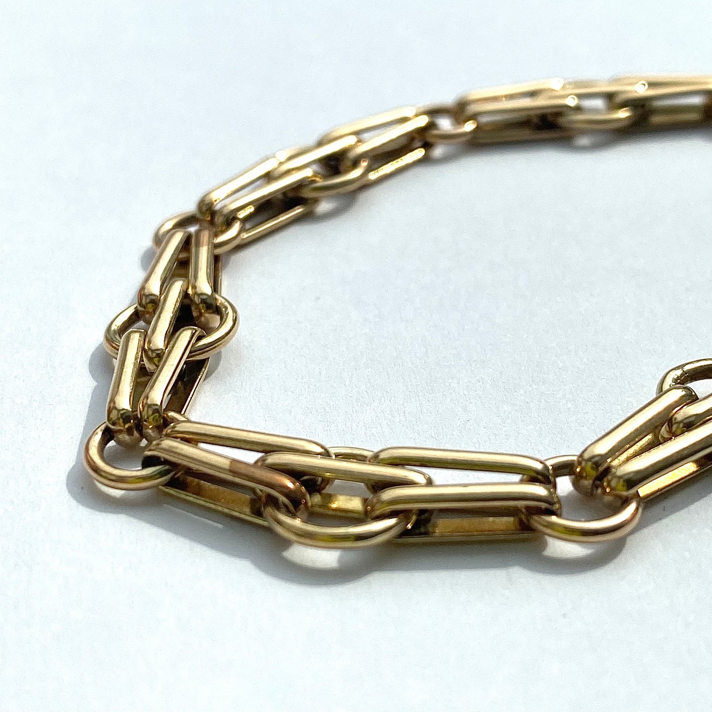 9ct Gold Fancy Link Bracelet  |  8" |  9mm