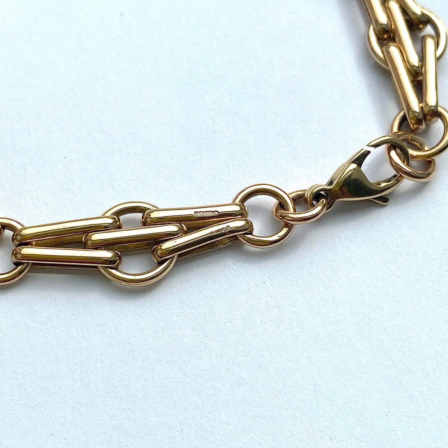 9ct Gold Fancy Link Bracelet  |  8" |  9mm