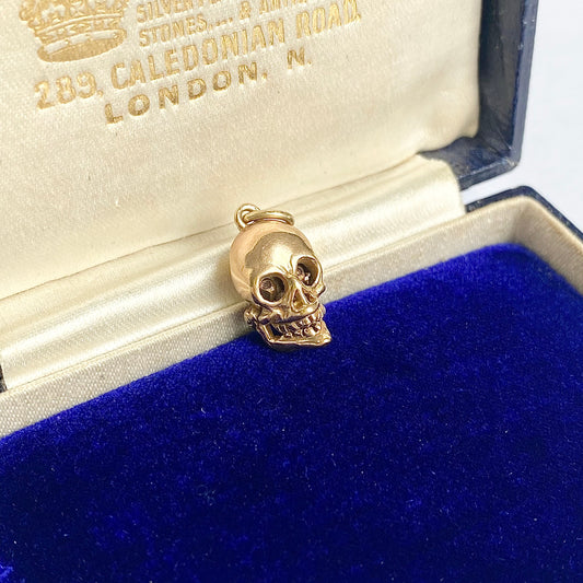 Vintage 9ct Gold Articulated Skull Pendant