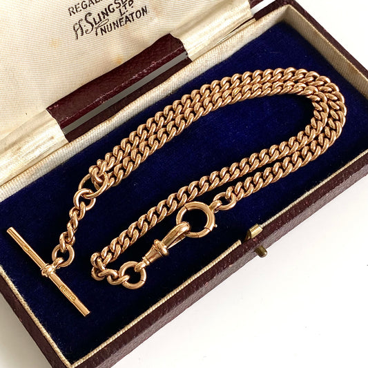 9ct Gold Antique Albert Watch Chain  |  14.8"  |  5mm