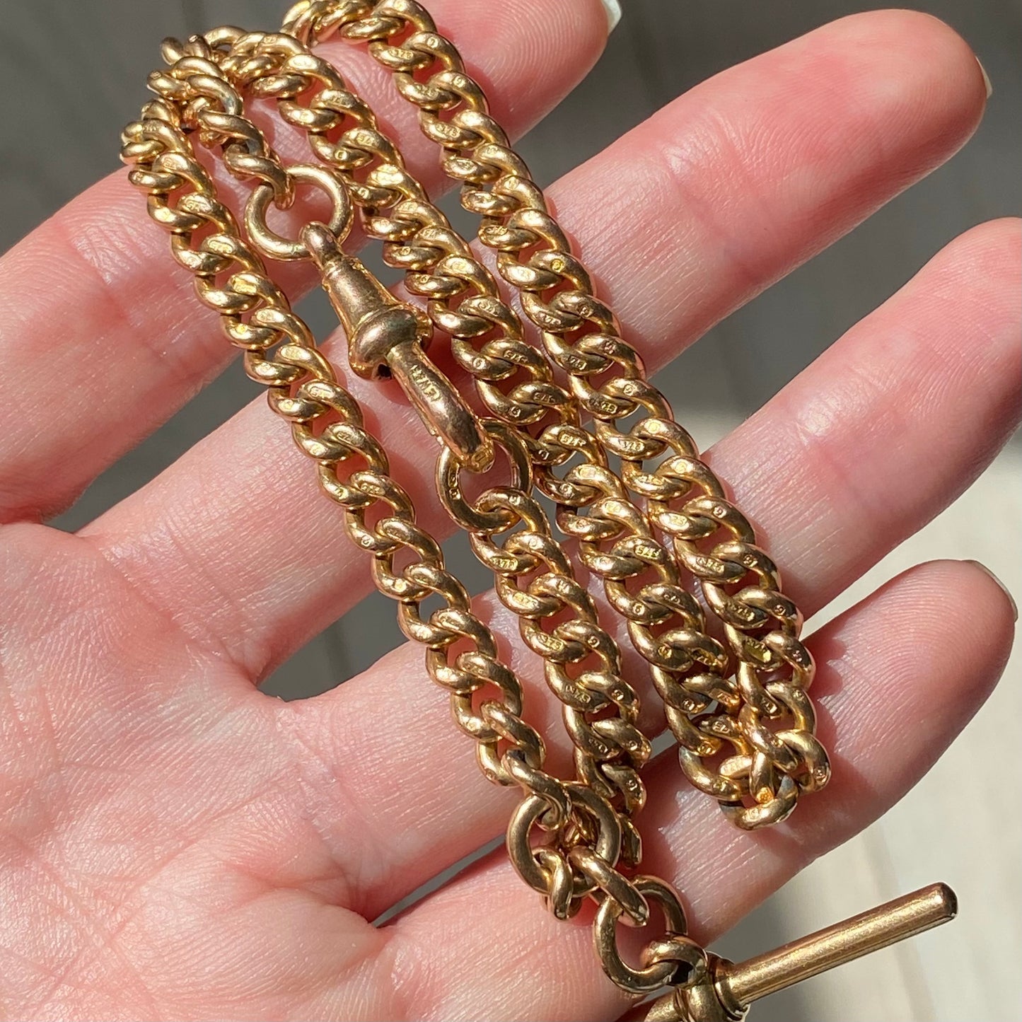 9ct Gold Antique Albert Watch Chain | 13.6" | 5.5mm