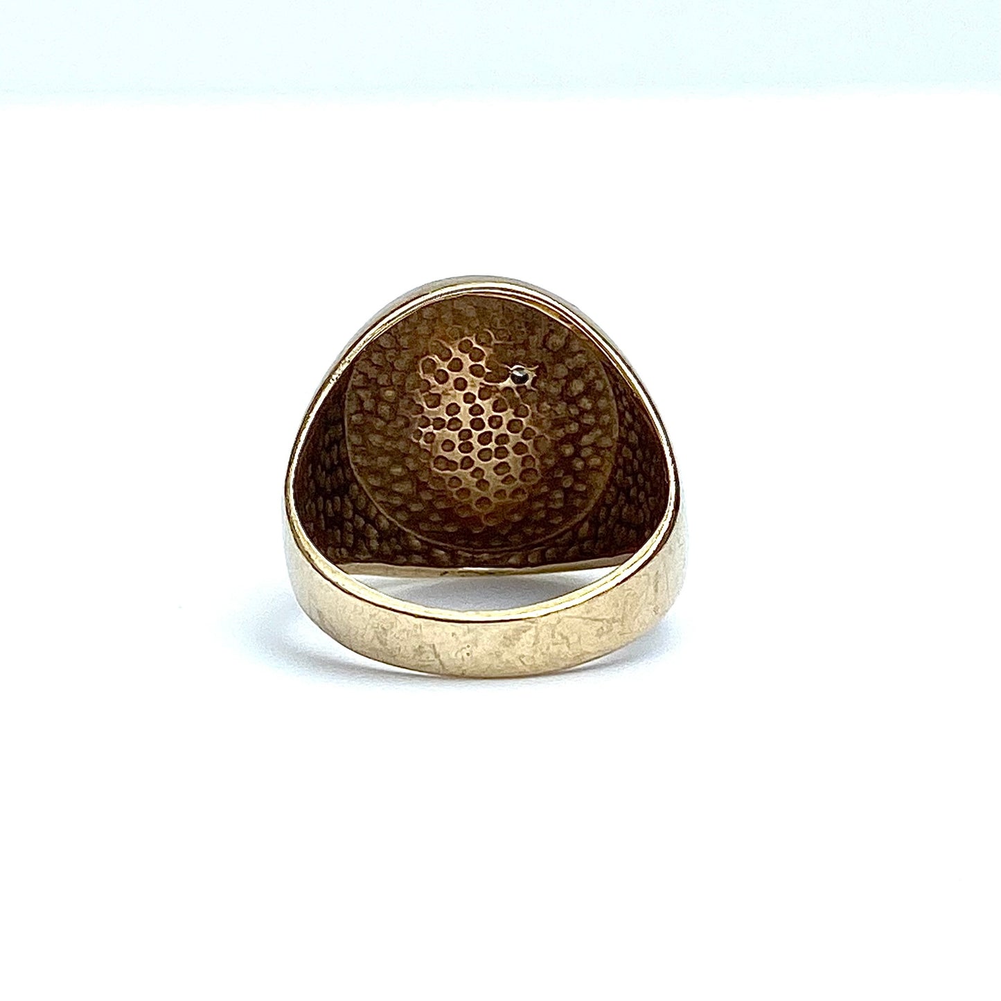 Chunky 9ct Gold and Diamond Signet Ring  |  Size UK L