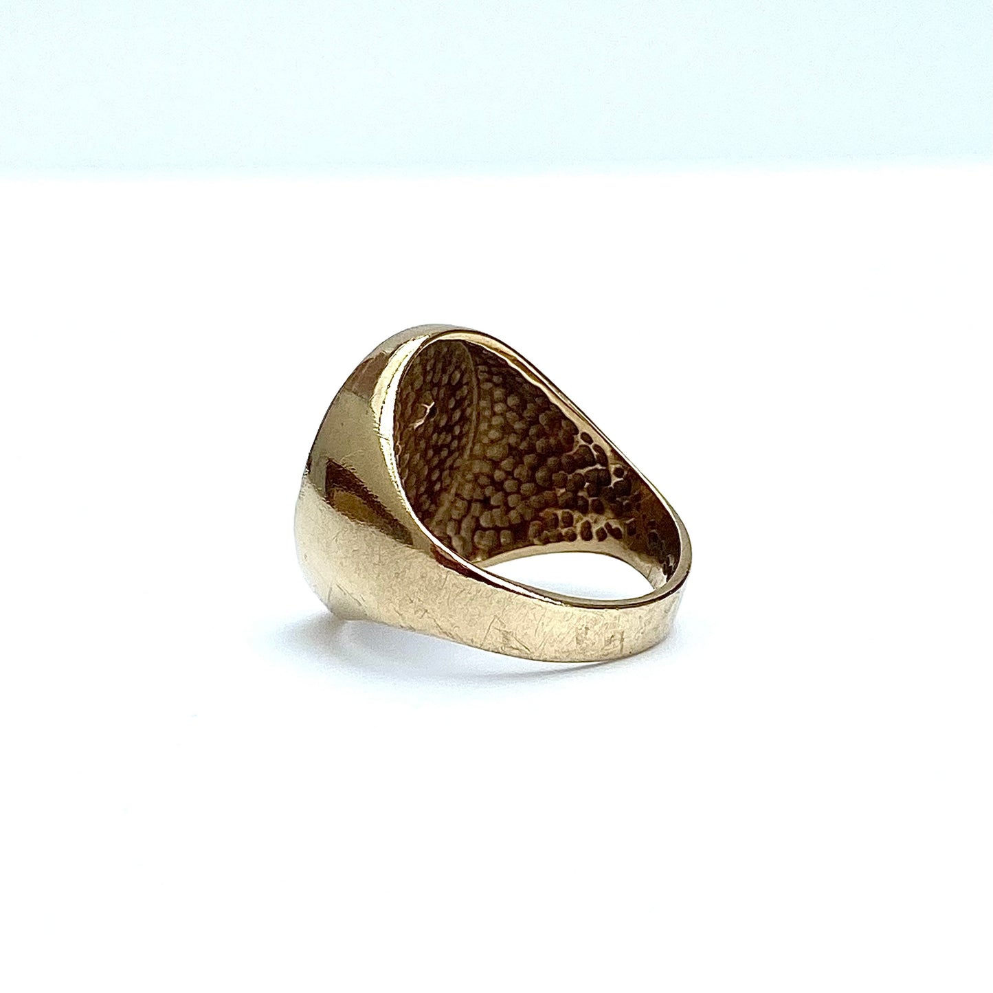 Chunky 9ct Gold and Diamond Signet Ring  |  Size UK L