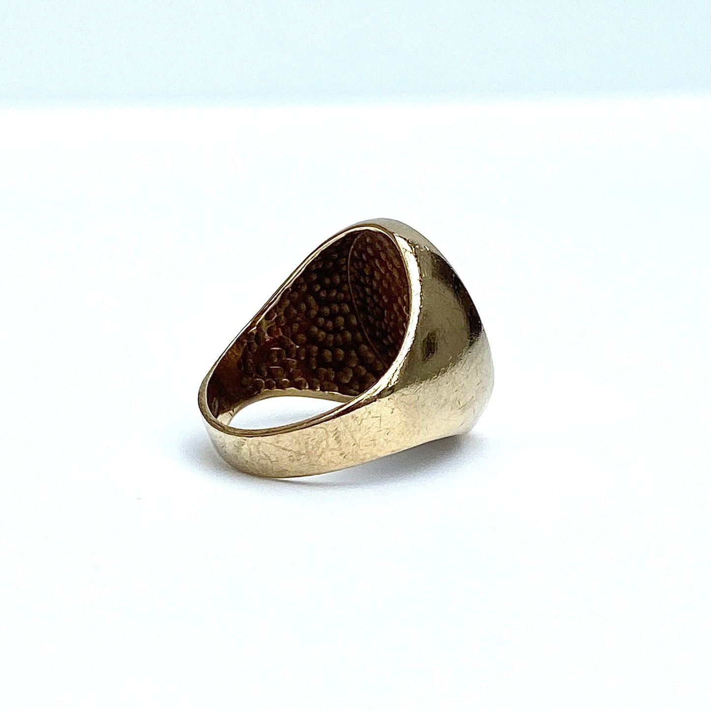 Chunky 9ct Gold and Diamond Signet Ring  |  Size UK L