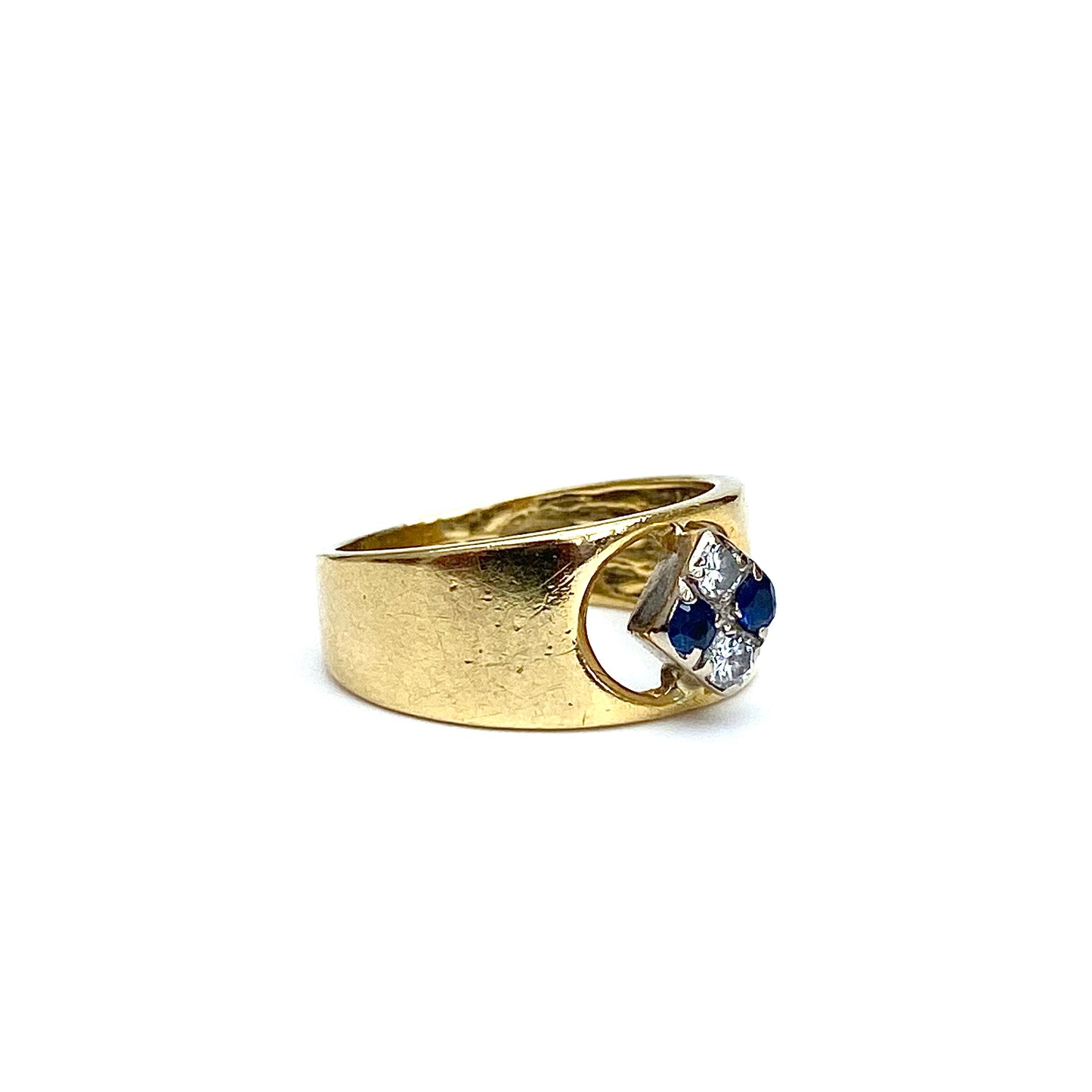 18ct Gold, Sapphire and Diamond Ring  |  Size UK I