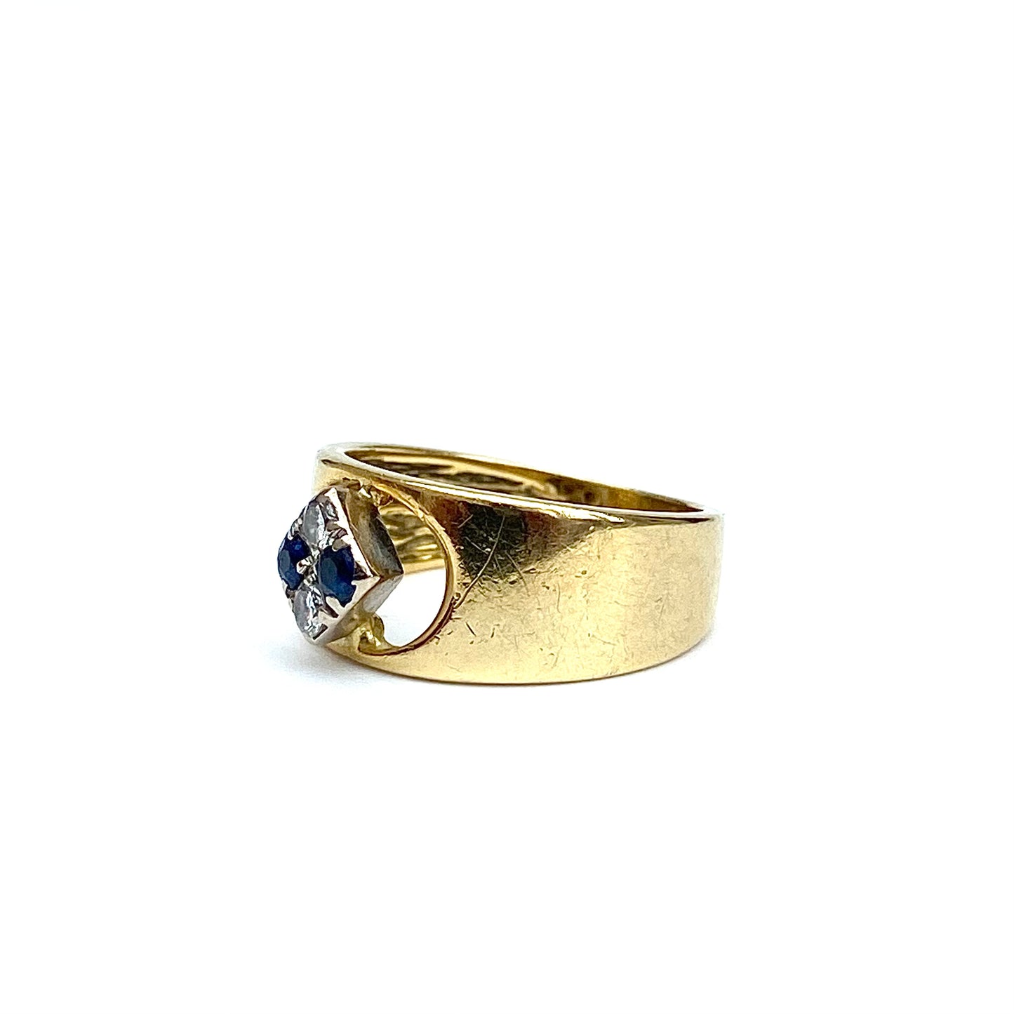 18ct Gold, Sapphire and Diamond Ring  |  Size UK I