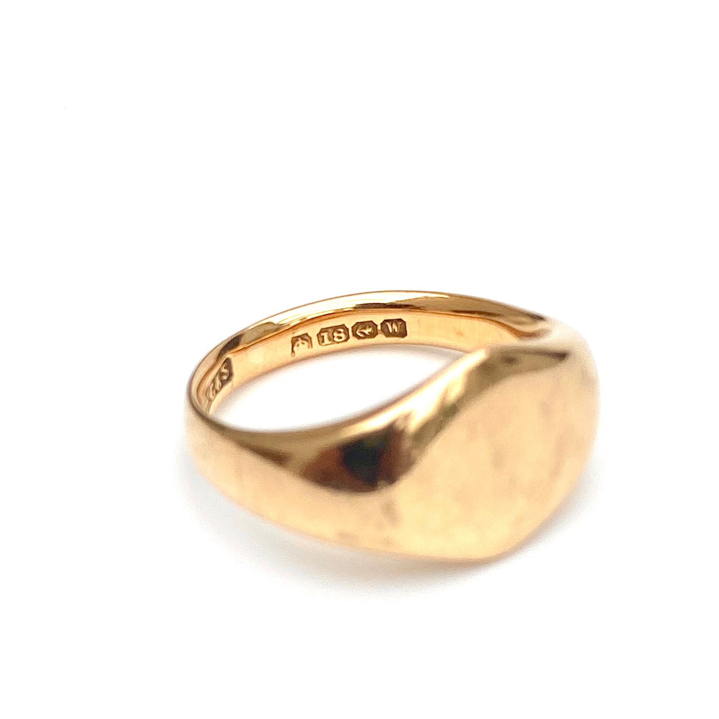 Heavy Vintage 18ct Gold Signet Ring  |  Size UK J.5