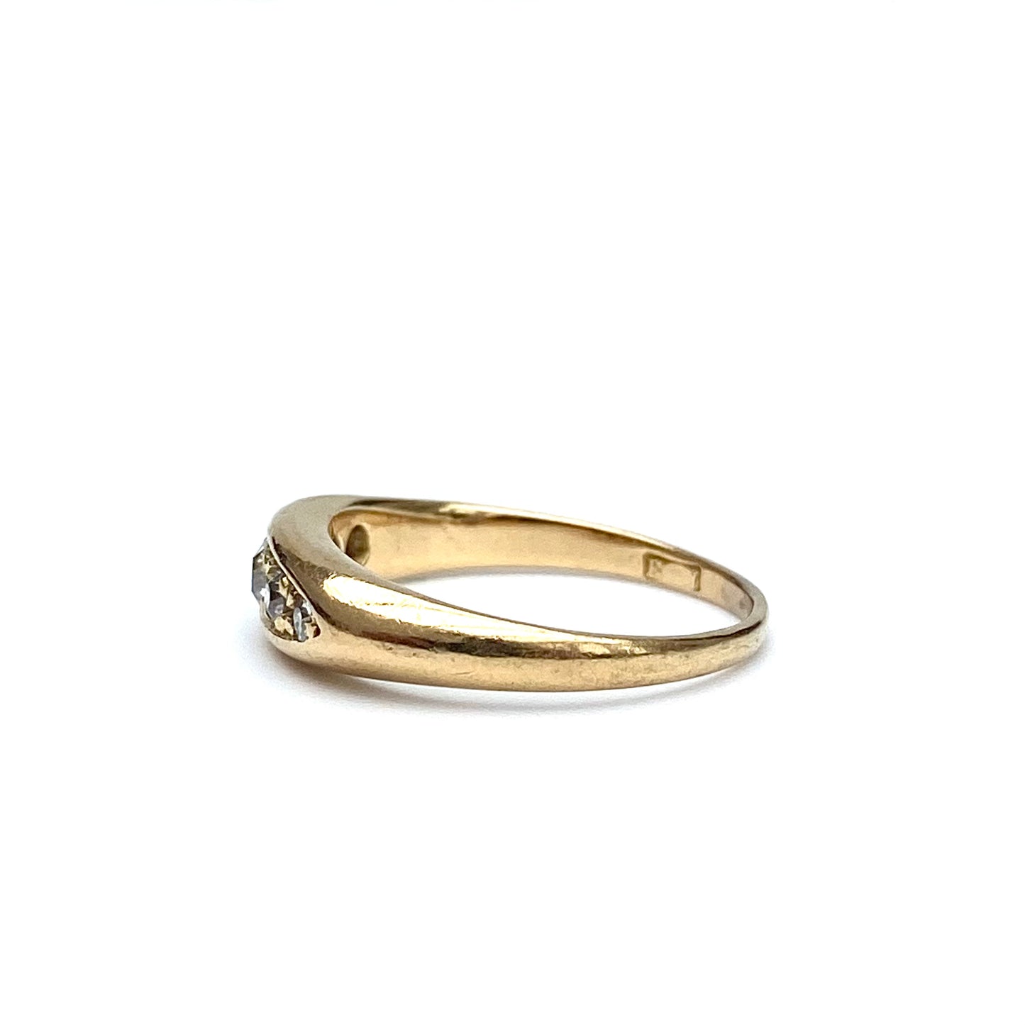 Antique 18ct Gold and Diamond Boat Ring  |  Size UK K.5