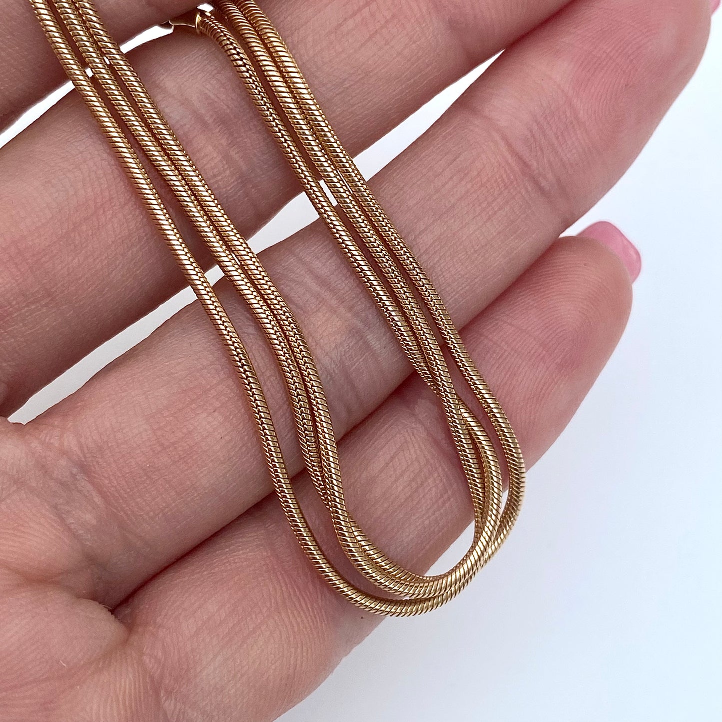 9ct Gold Snake Chain  |  18.5"  |  1mm