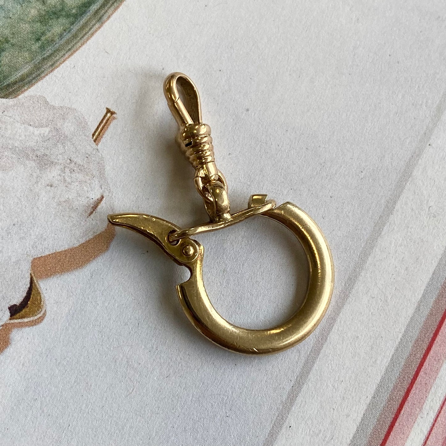 14ct Gold Dog Clip and Key Ring Charm Holder Extender