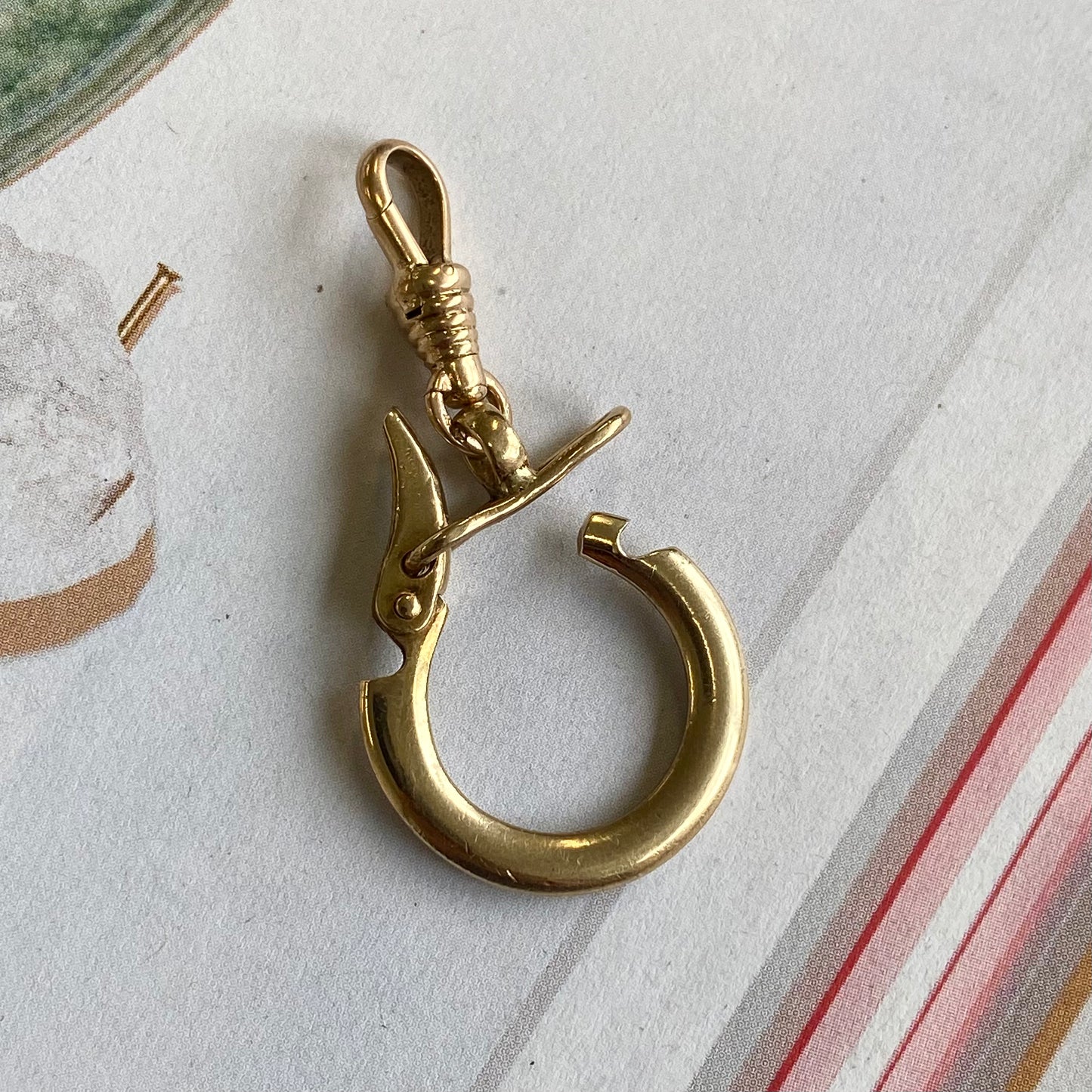 14ct Gold Dog Clip and Key Ring Charm Holder Extender