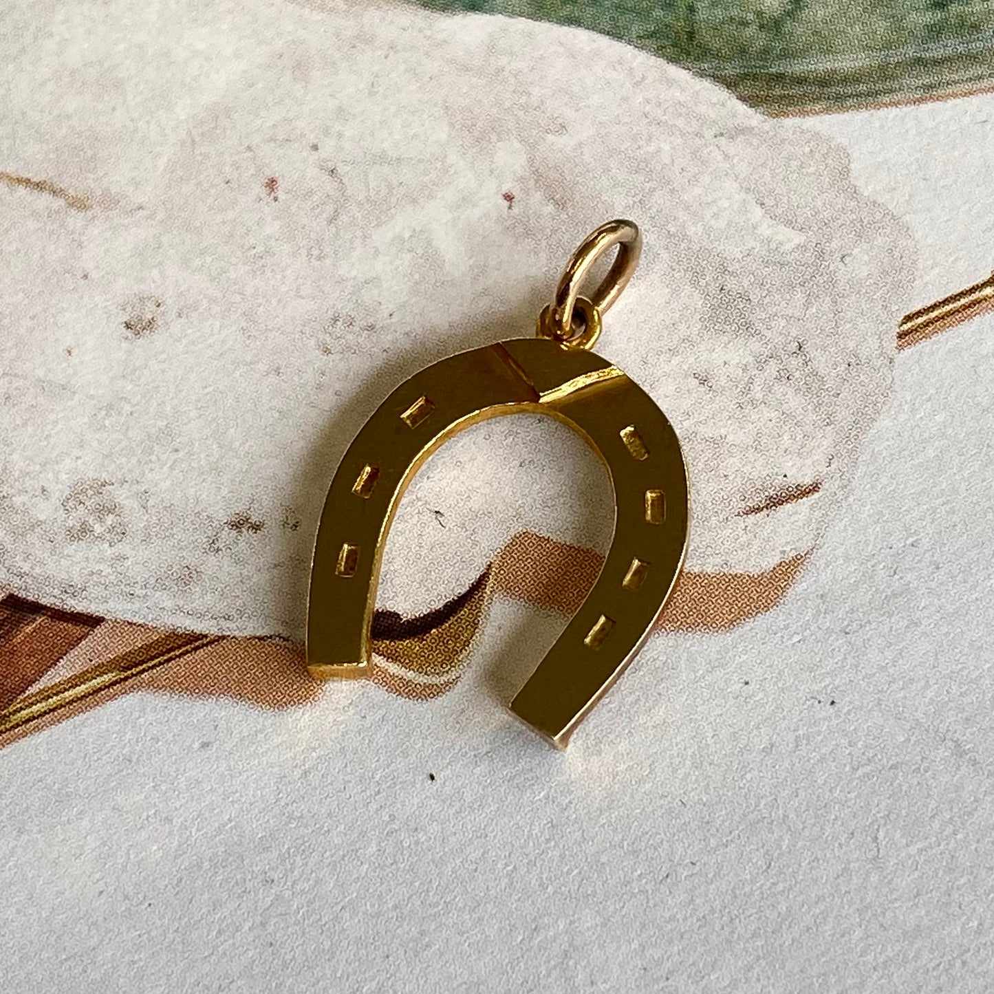 Vintage 9ct Gold Horseshoe Charm Pendant