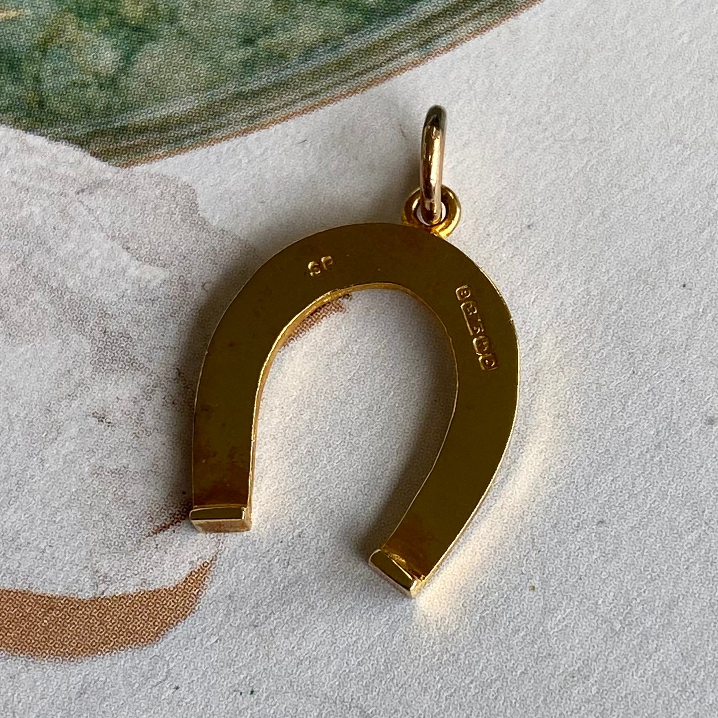 Vintage 9ct Gold Horseshoe Charm Pendant