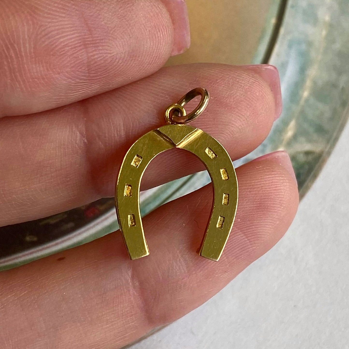 Vintage 9ct Gold Horseshoe Charm Pendant