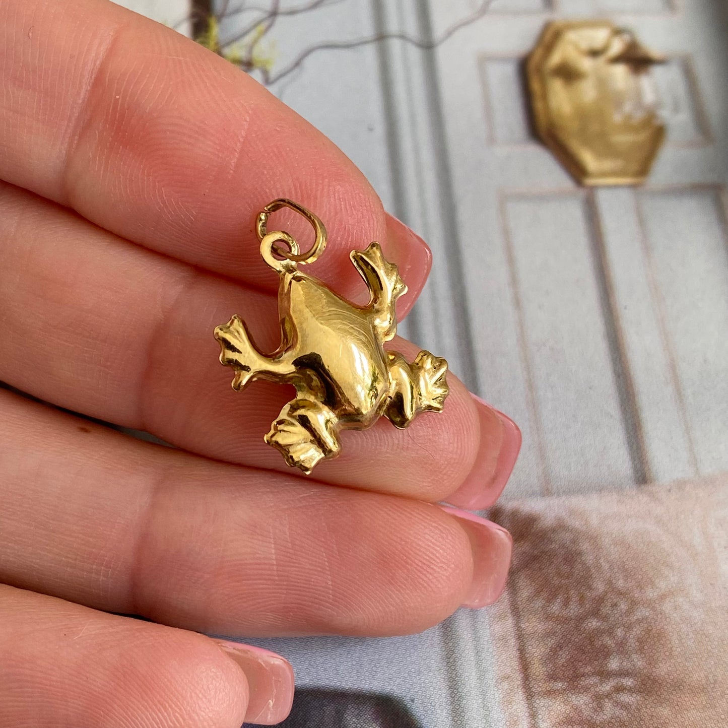 9ct Gold Hollow Puffy Frog Charm