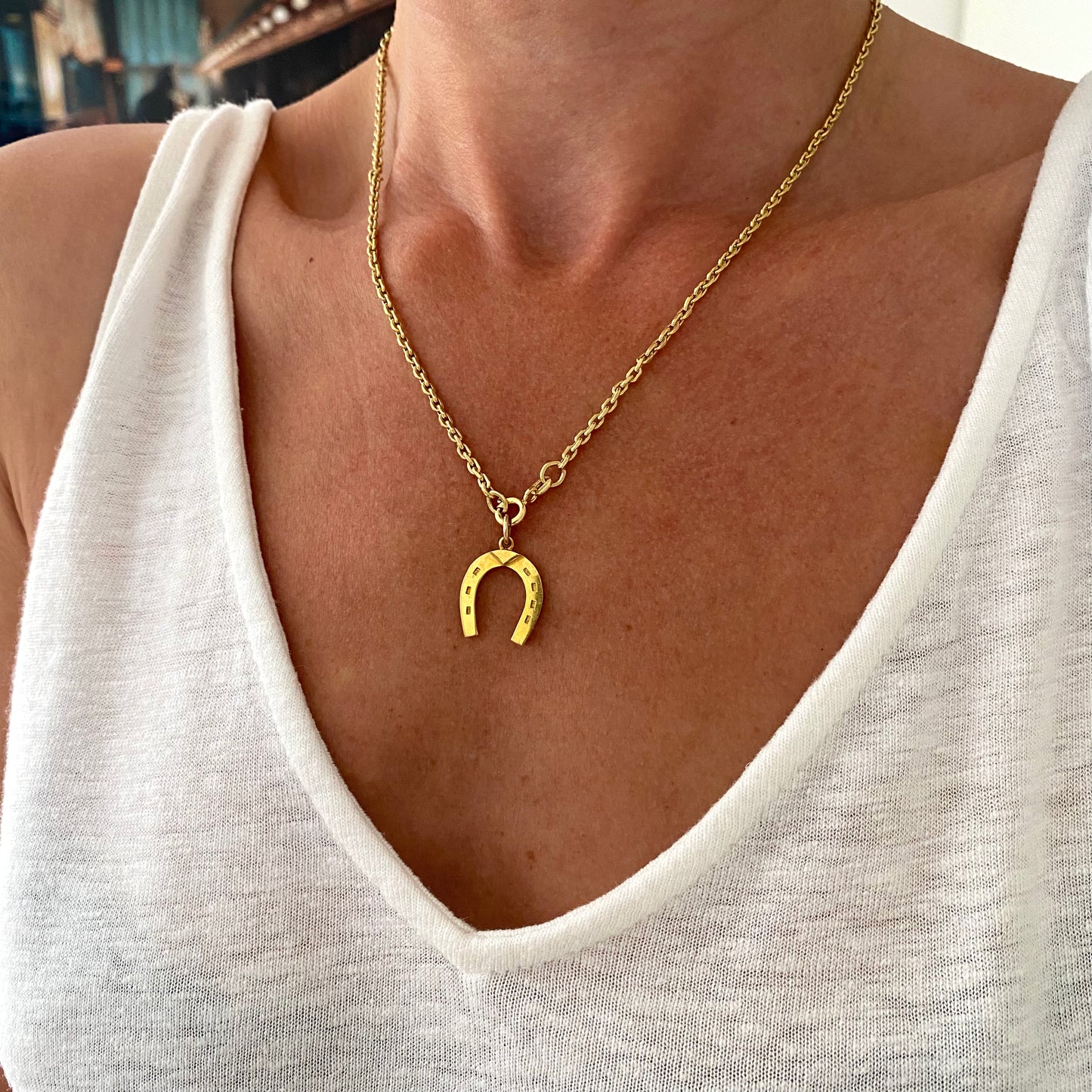 Vintage 9ct Gold Horseshoe Charm Pendant