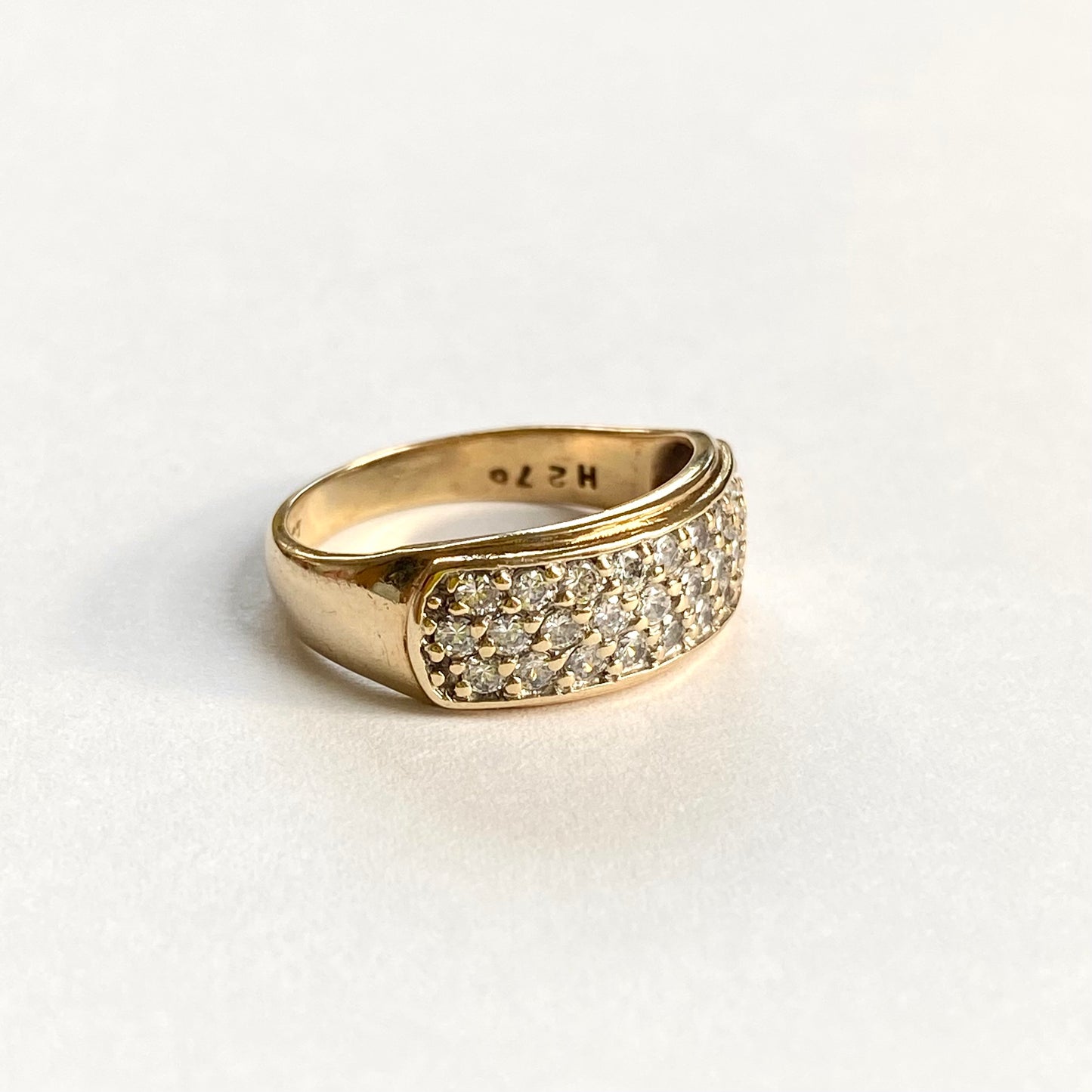 9ct Gold Cubic Zirconia Pave Ring  |  Size UK L