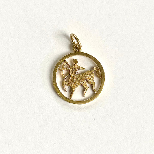 14ct Sagittarius Zodiac Pendant/Charm  |  18mm