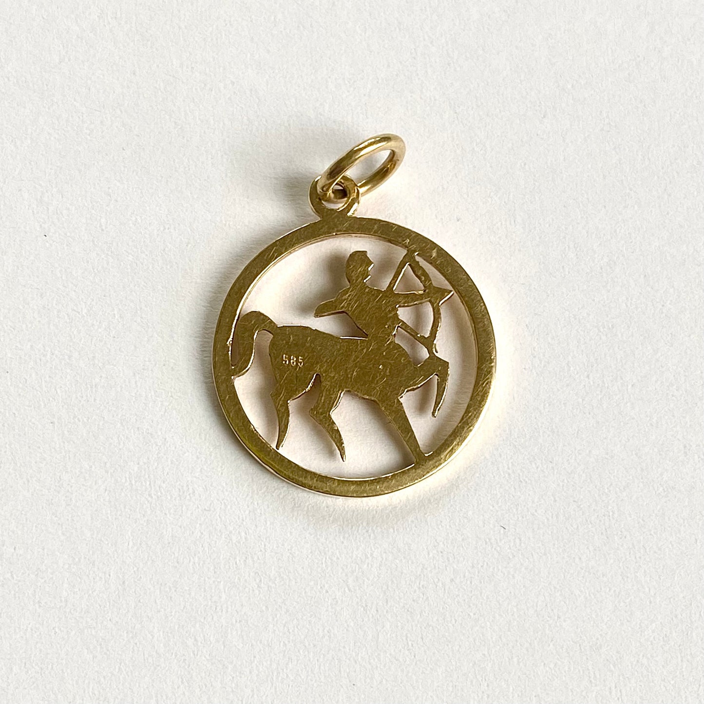 14ct Sagittarius Zodiac Pendant/Charm  |  18mm