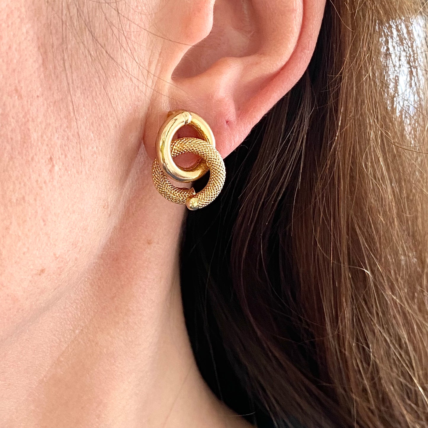 Fantastic Vintage 'UNOAERRE' 9ct Gold Statement Earrings