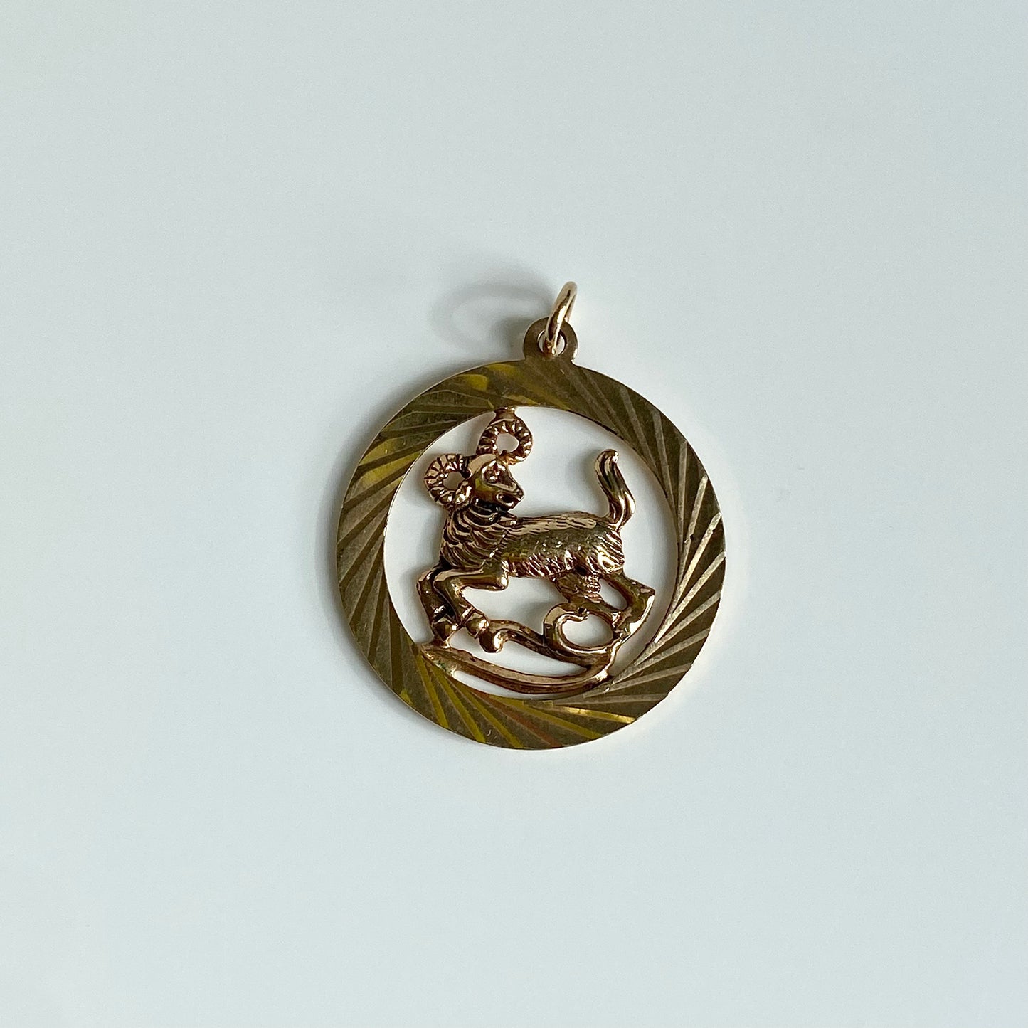 Gorgeous 9ct Gold Libra Zodiac Ram Charm  |  25mm