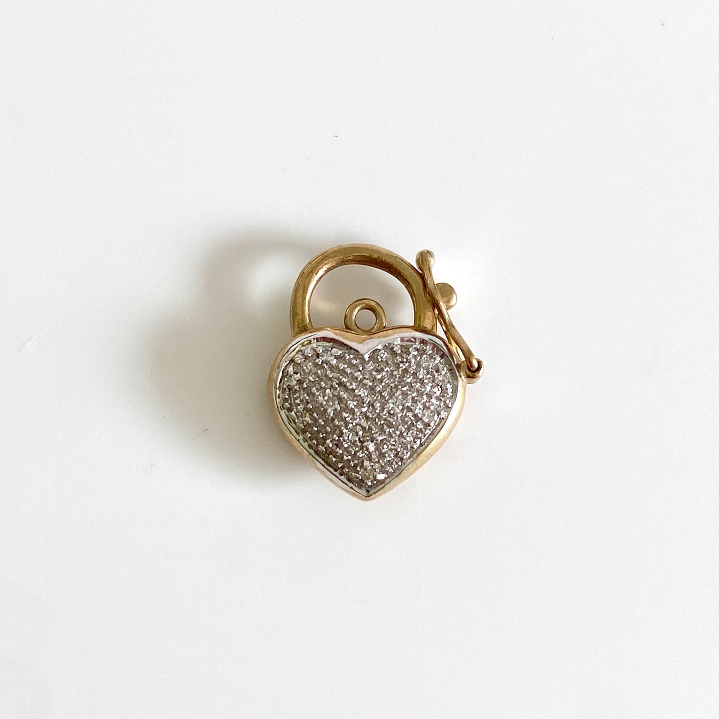 Sweet 9ct Gold and Diamond Heart Padlock