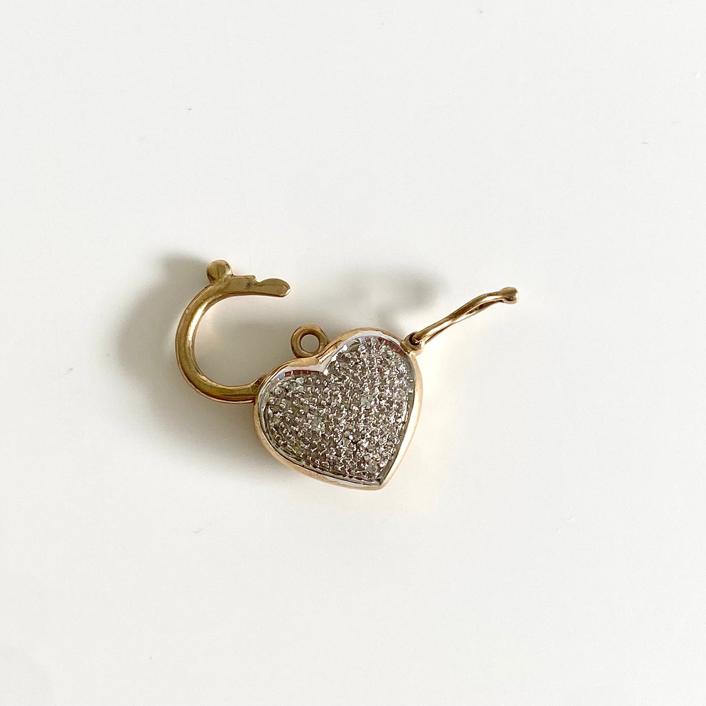 Sweet 9ct Gold and Diamond Heart Padlock