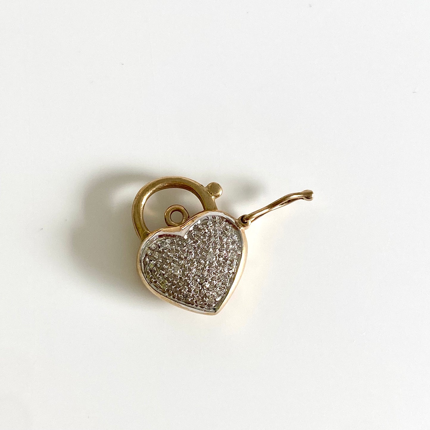 Sweet 9ct Gold and Diamond Heart Padlock