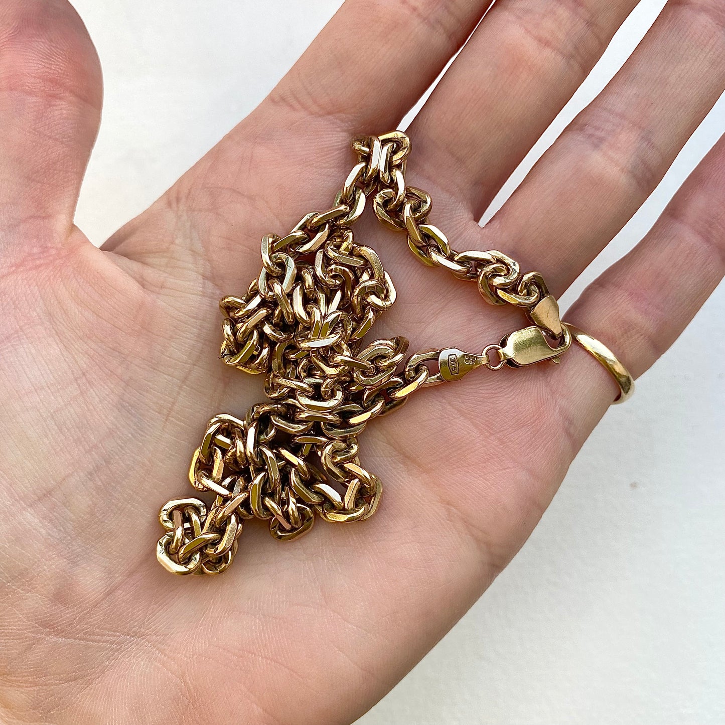 Stunning Heavy 9ct Gold Vintage Biker Chain  |  18.5"  |  34.7g