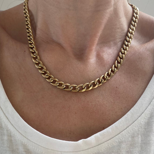 Fantastic Vintage 9ct Gold Curb Chain | 18" | 8mm