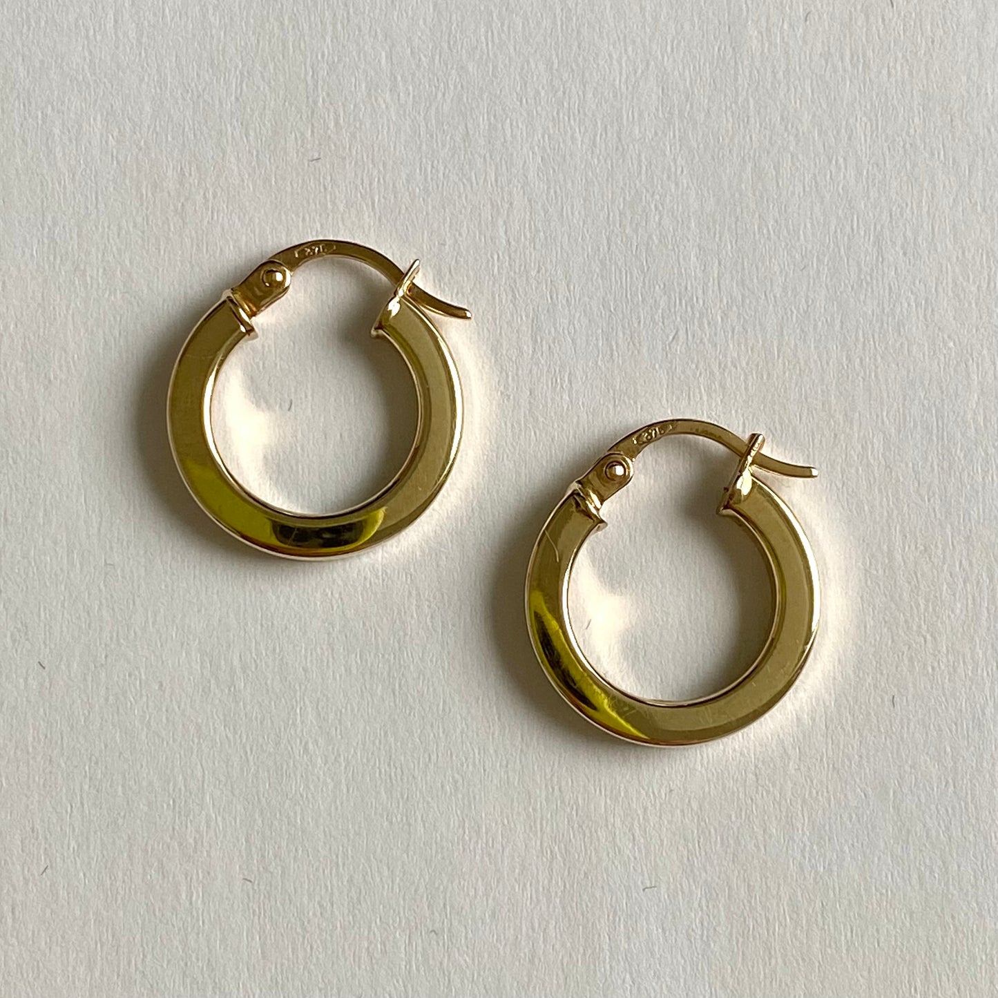 Vintage 9ct Gold Small Thick Hoops