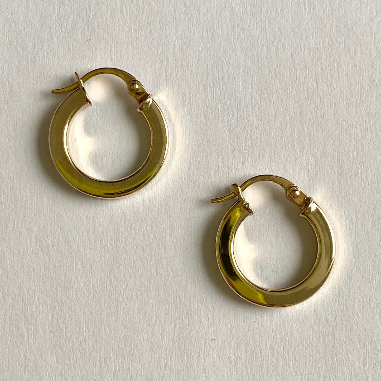 Vintage 9ct Gold Small Thick Hoops