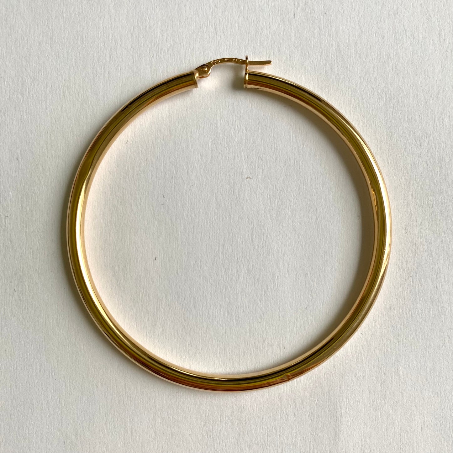 Vintage 9ct Gold Extra Large Plain Gold Hoops | 68mm