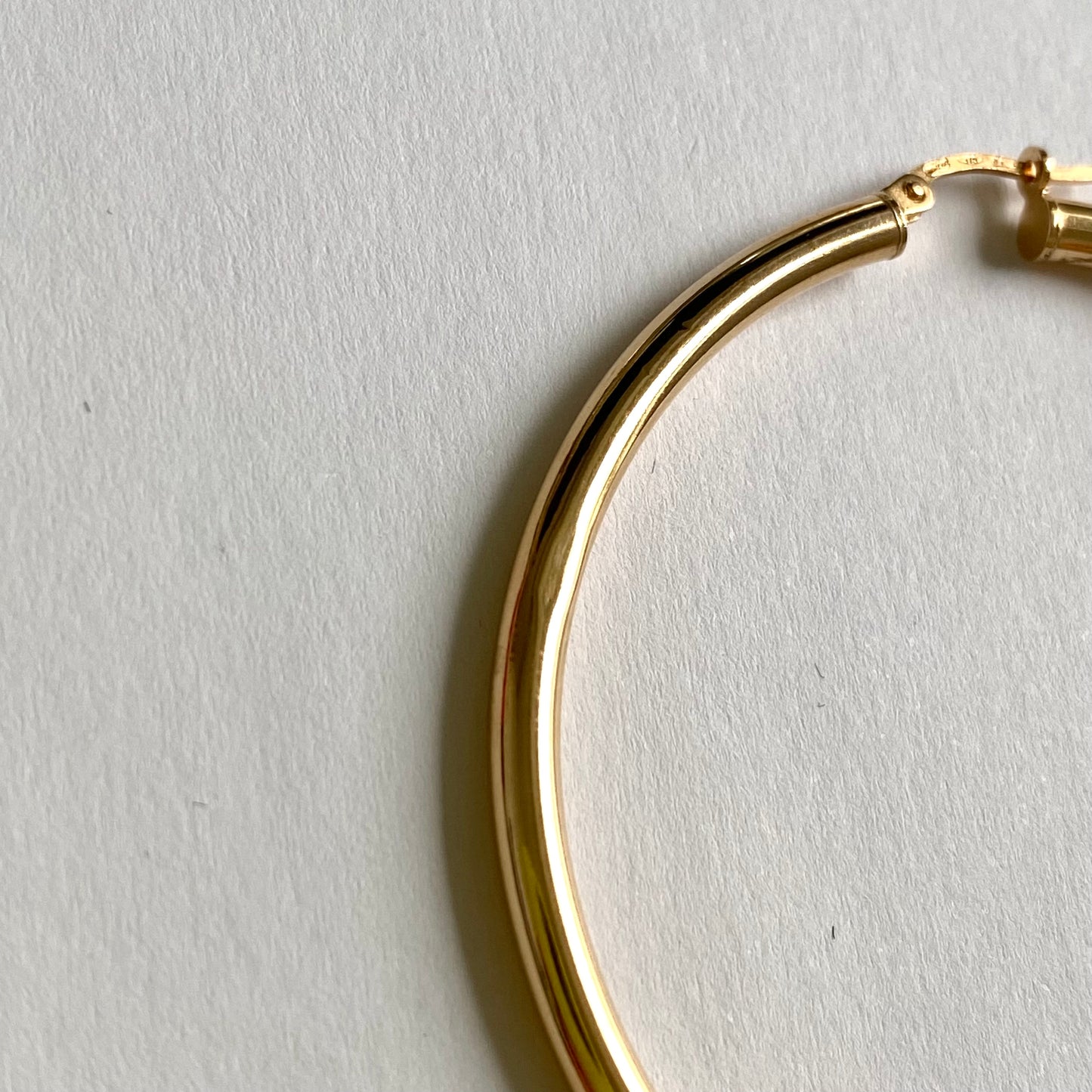 Vintage 9ct Gold Extra Large Plain Gold Hoops | 68mm