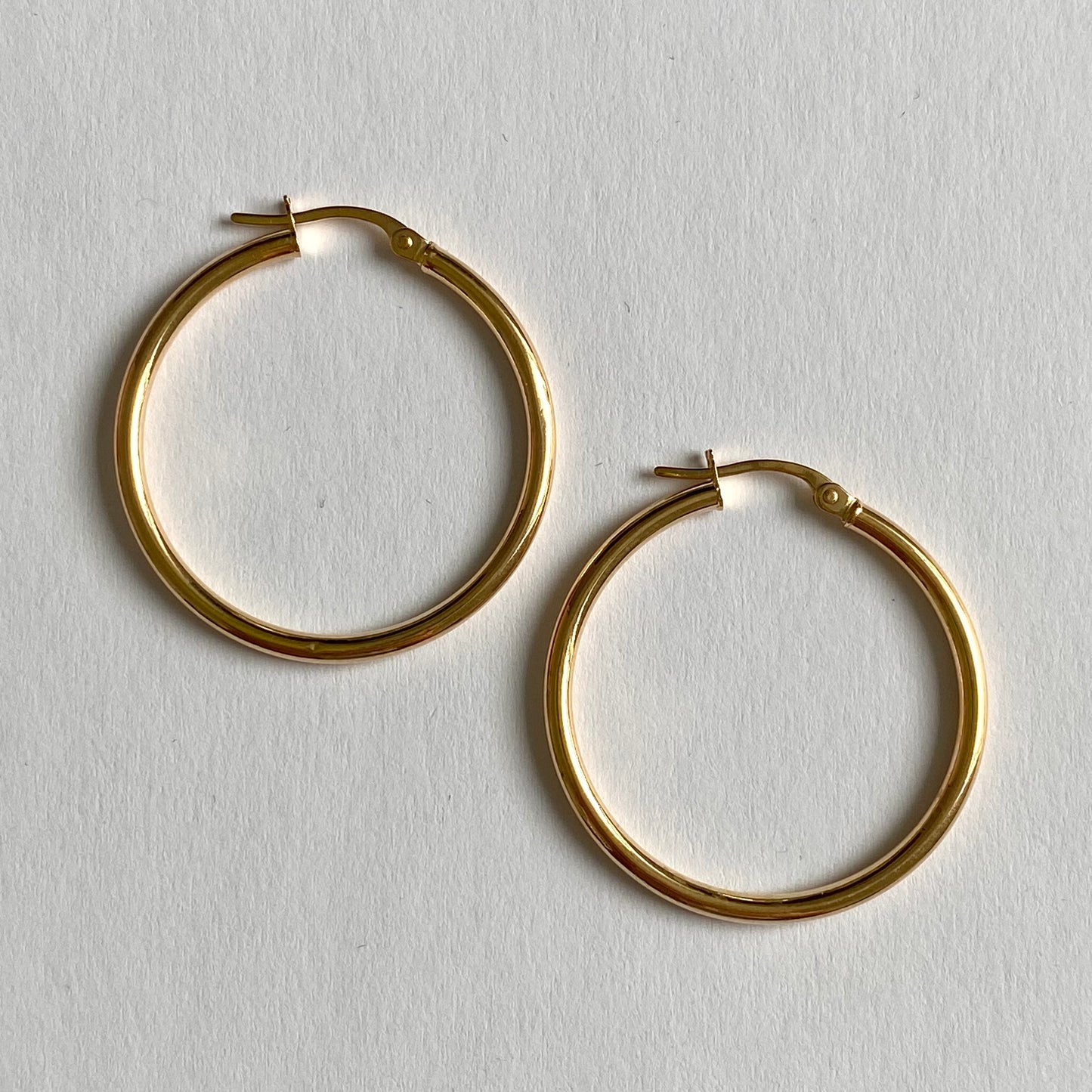 Vintage 9ct Gold Hoops |  31mm