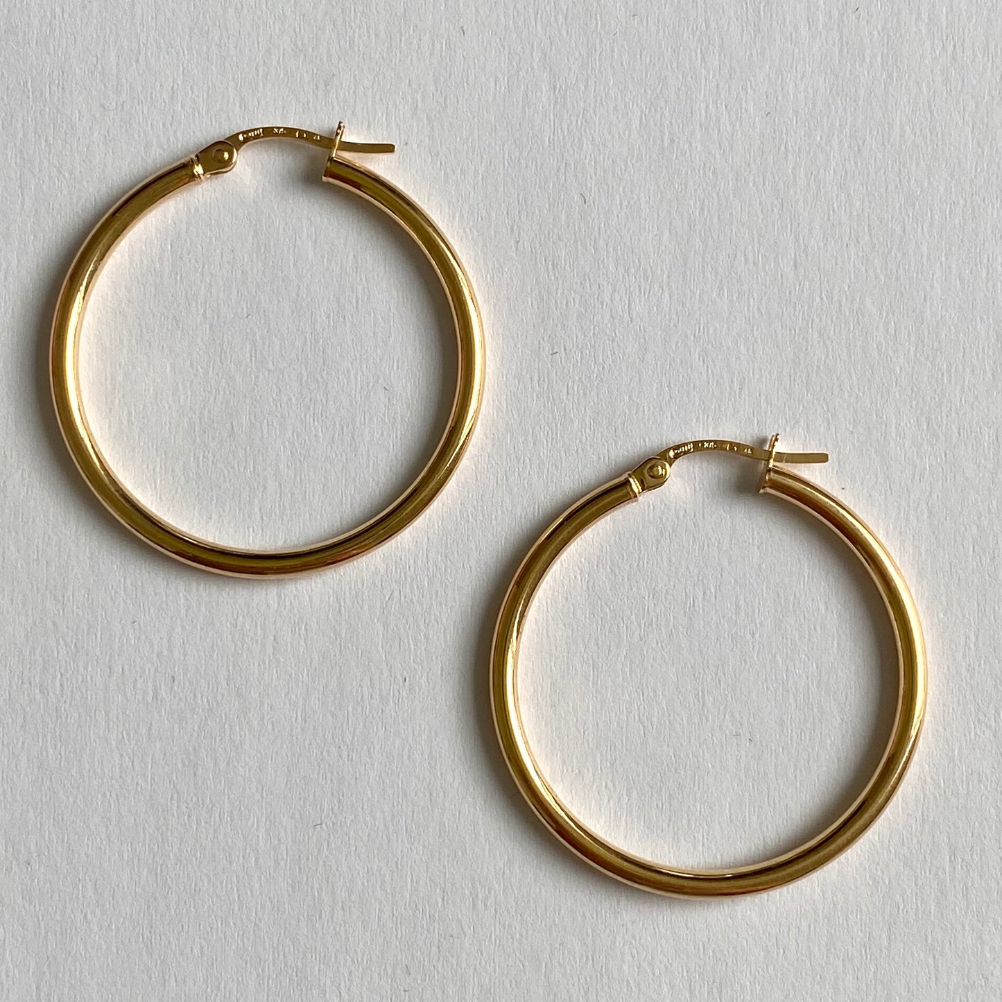 Vintage 9ct Gold Hoops |  31mm