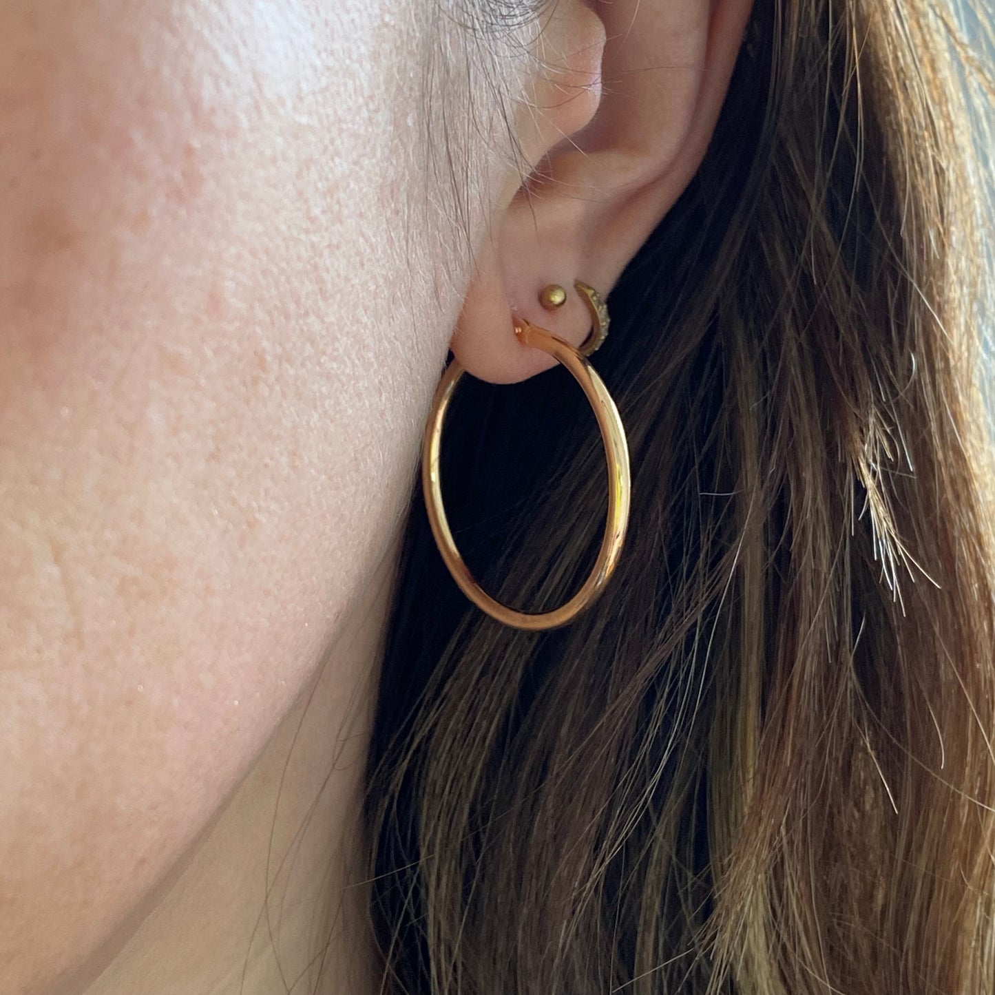 Vintage 9ct Gold Hoops |  31mm