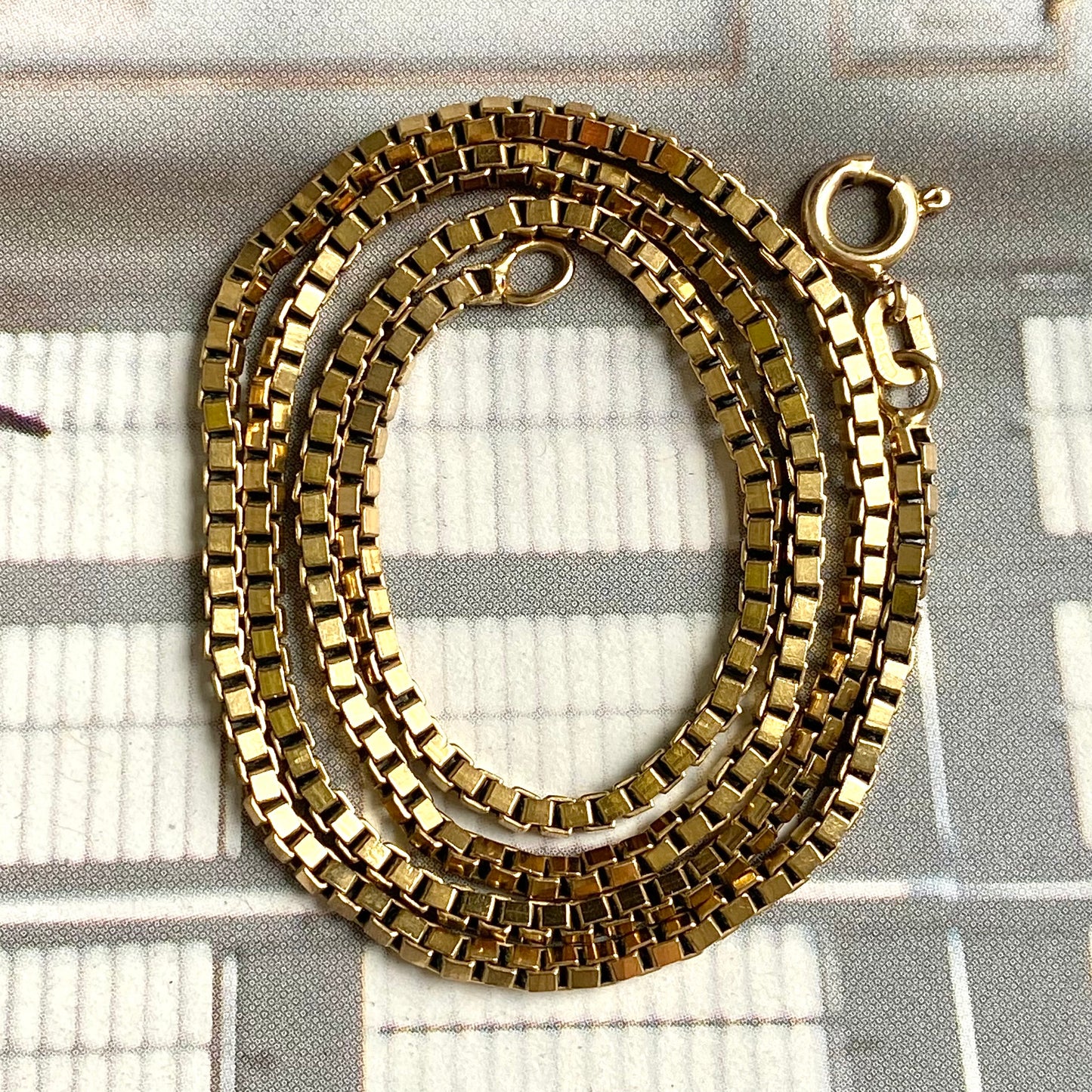 Vintage 9ct Gold Box Chain  |  16"  |  2mm