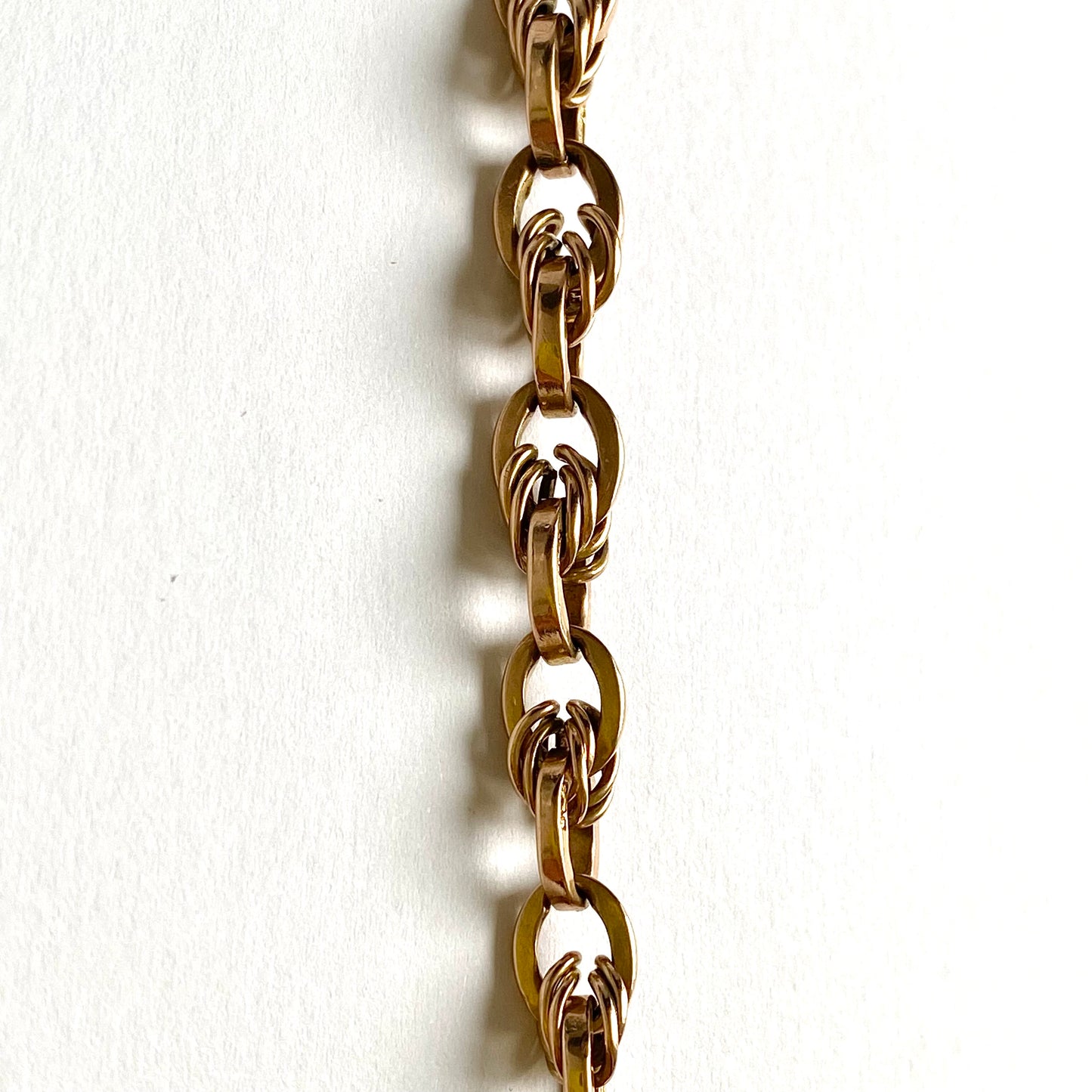 Short Antique 9ct Rosey Gold Graduated Fancy Link Chain  |  13"  |  5-7mm